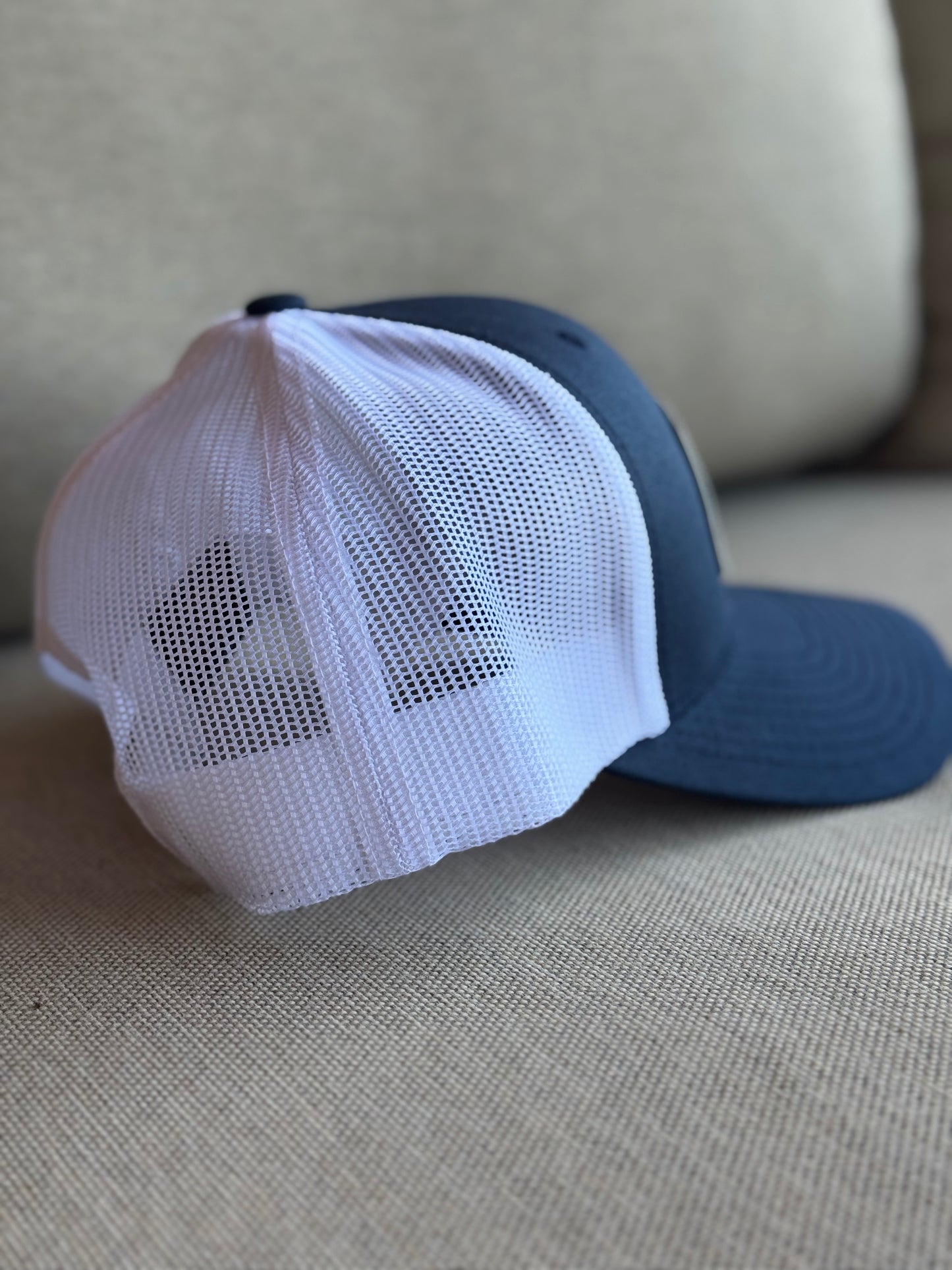 Trucker Navy Blanc Patch