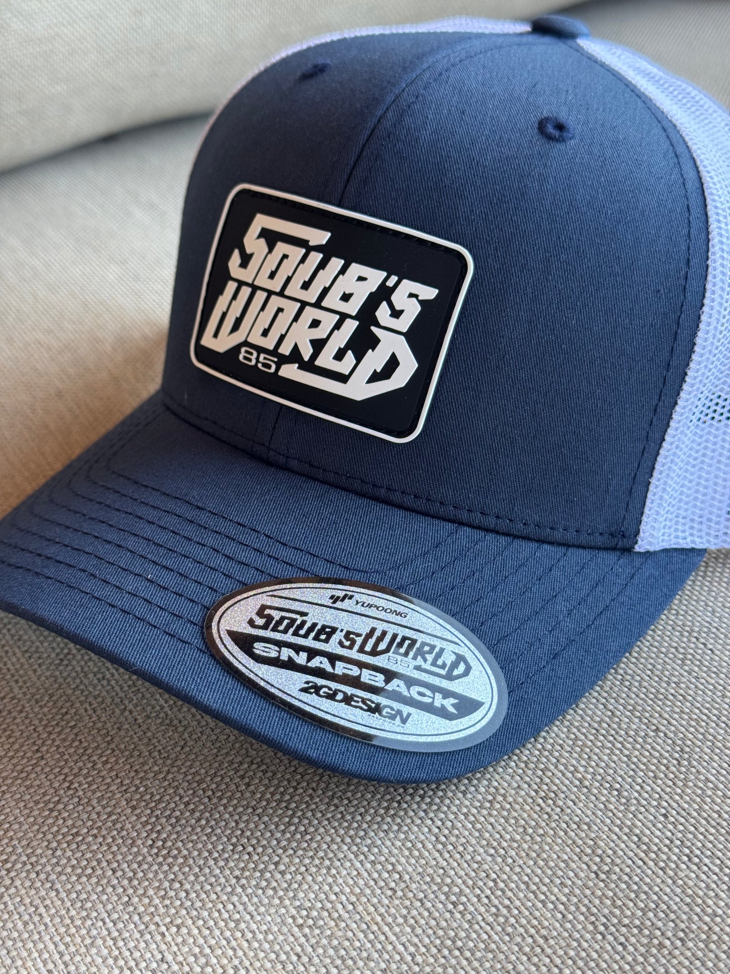 Trucker Navy Blanc Patch